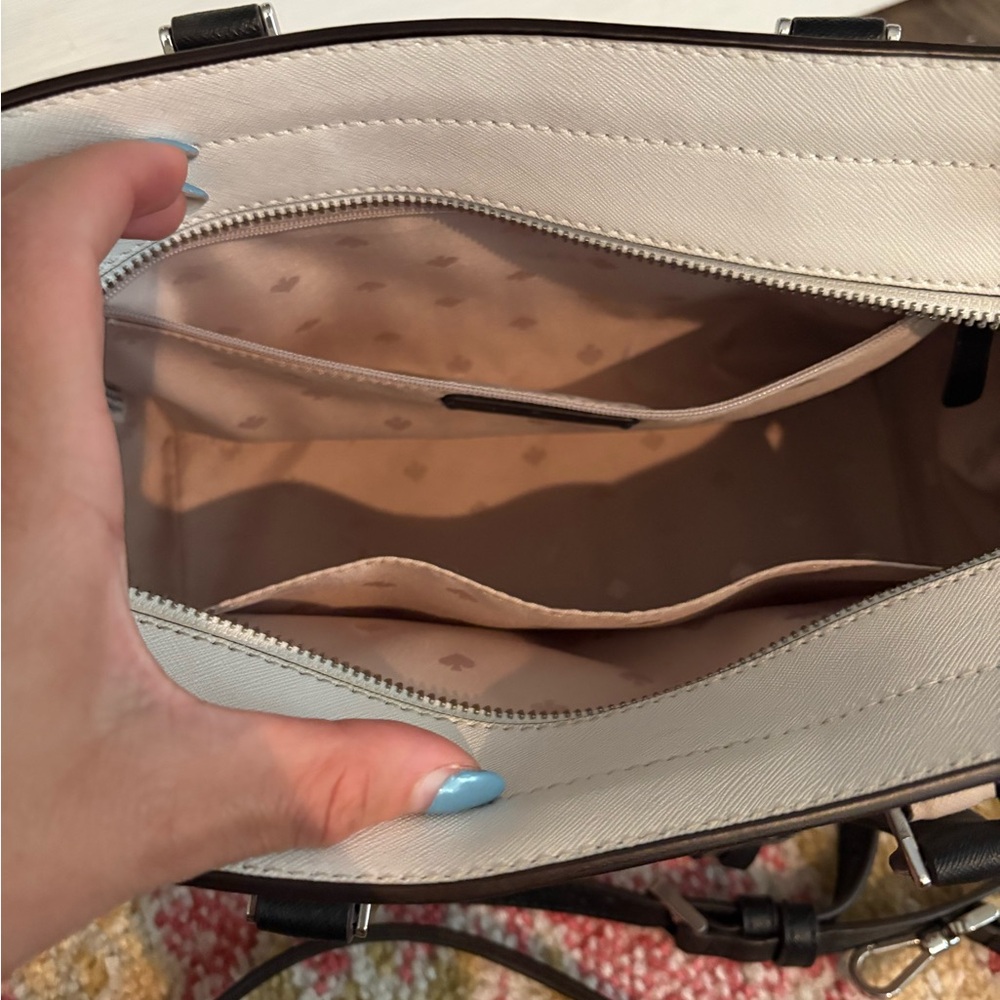 Kate Spade Two-Tone Satchel in Cream and Black - Picture 6 of 6